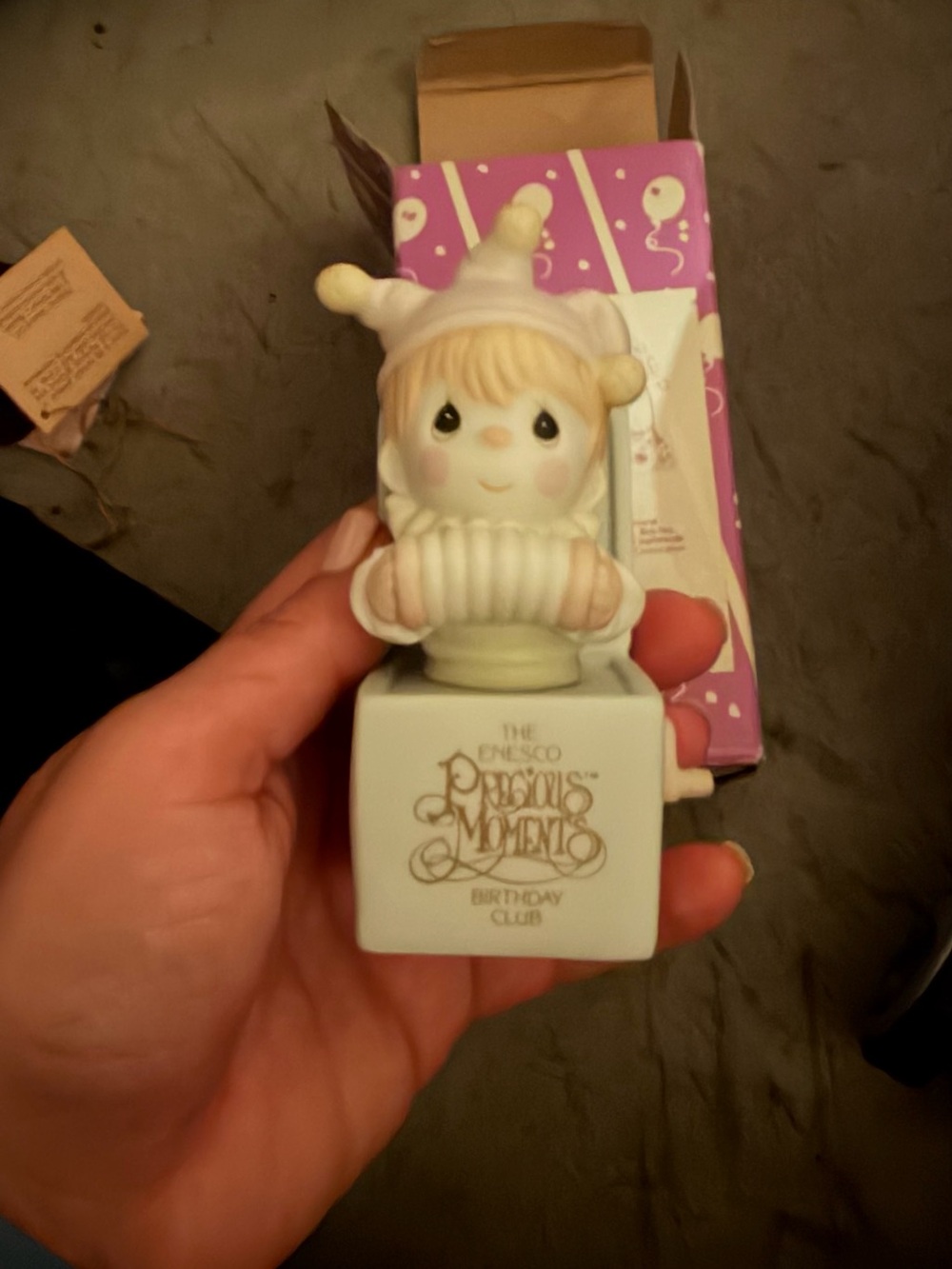 Enesco Precious Moments Figurine in White and Pink